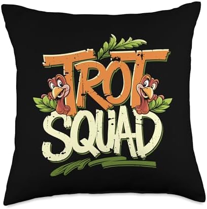 Trot Squad, Friendsgiving Squad Running Thanksgiving Throw Pillow by HadleyDesigns