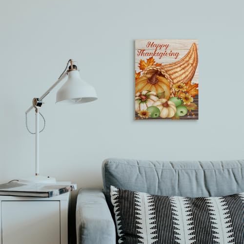 Stupell Industries 'Happy Thanksgiving Harvest Cornucopia'| Canvas Art - Image 2