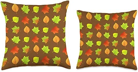 Cute Fall Thanksgiving Brown Leaves Autumn Botanical Throw Pillow - Image 3