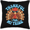 Thankful For My Tribe, Friendsgiving Squad, Thanksgiving Throw Pillow by HadleyDesigns