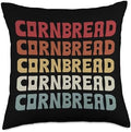 Cornbread Designs Thanksgiving Food Lovers Cornbread Typeset Southern Sweet Homemade Corn Bread Recipe Throw Pillow, 18x18, Multicolor by Unknown