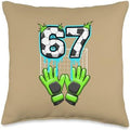 Thanksgiving 67 Six Seven Soccer Goalkeeper Meme 6 7 Turkey Throw Pillow by Unknown