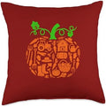 Farmer Tools Pumpkin Shape Thanksgiving Autumn Job Team Throw Pillow by Unknown