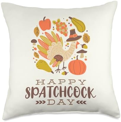 Happy Spatchcock Day Thanksgiving Throw Pillow by Unknown