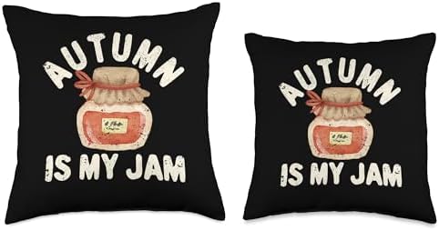 Pumpkin Decor Autumn Foliage Fall Leaves Shirt Autumn is My Jam Funny Fall Season Lover Thanksgiving Throw Pillow, 16x16, Multicolor - Image 3