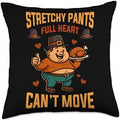 Stretchy Pants Full Heart Thanksgiving Turkey Autumn Season Throw Pillow by Unknown