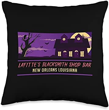 New Orleans Louisina Lafittes Blacksmith Shop Bar Horror Throw Pillow