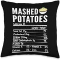 Mashed Potatoes Nutrition Facts Thanksgiving Food Matching Throw Pillow by Unknown
