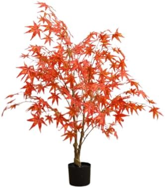 Artificial Maple Tree, Large Faux Tree Soft Silk Autumn Maple Decorative Plant with Plastic Pot for Party Home Living Room Decoration Thanksgiving Harvest by dainslef