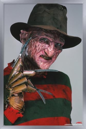 Trends International A Nightmare on Elm Street - Freddy Glove Wall Poster, 34L x 22.4W, Silver Framed Version