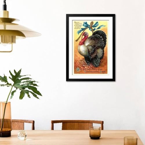 Art.com Wall Art Print Turkey and Wishbone on Black Frame, 32" x 44" - Image 3