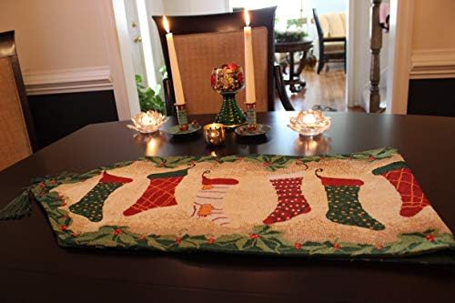 Tache Home Fashion VEG11712-1TR-1372 Sunflower Field Scarecrow Thanksgiving Autumn Harvest Country Farmhouse Vintage Decorative Woven Tapestry Table Runners, 13x104 - Image 4