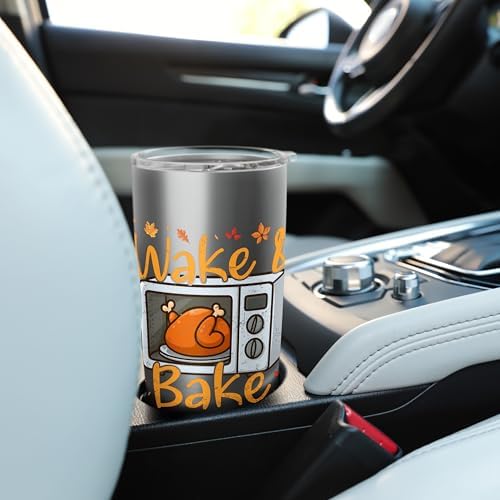 Wake & Bake Thanksgiving Humor for Chefs and Home Cooks Stainless Steel Insulated Tumbler - Image 6