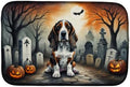 Caroline's Treasures DAC2010DDM Basset Hound Spooky Halloween Dish Drying Mat Absorbent Dish Drying Mat Pad for Kitchen Counter Dish Drainer Mat for Countertop, 14 x 21", Multicolor