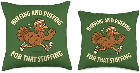 Funny Turkey Run Trot Thanksgiving Saying Stuffing Throw Pillow - Image 3