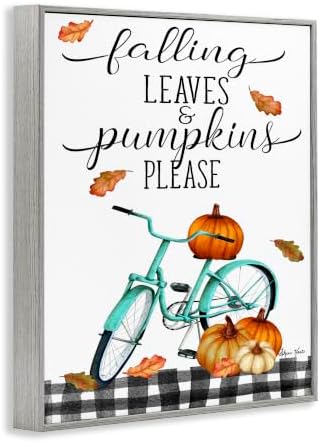 Fall Leaves Pumpkin Bicycle Sign, 11 x 14 Inch Framed Giclée Print - Image 2