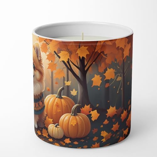 Caroline's Treasures DAC1062CDL Pomeranian Fall Decorative Soy Candle Nature Soy Wax Essential Oil Home Decor Ideal for Bedroom Kitchen Bath Office Gift, 10 oz - Image 5
