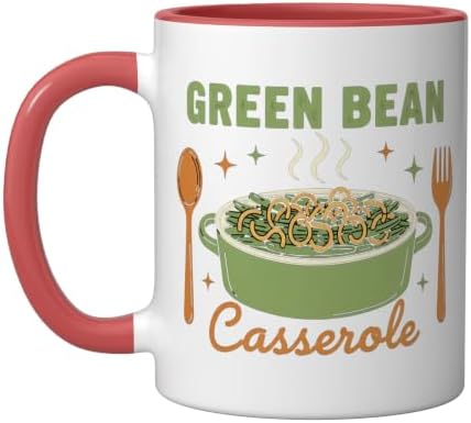 Green Bean Casserole Retro Thanksgiving Dinner Humor Ceramic Mug, Red/White by Unknown