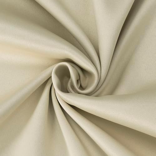 Sun Zero Oslo Theater Grade Extreme 100% Total Blackout Rod Pocket Curtain Panel, Cream, 52" W x 108" L (1 Panel)