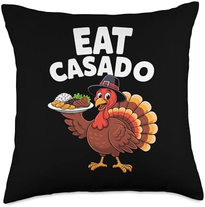 Thanksgiving Turkey Eat Casado Throw Pillow by Unknown