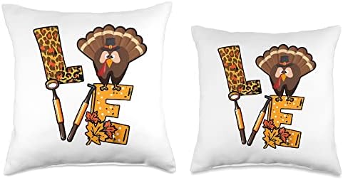Love Thanksgiving Day Dentist Turkey Dental Assistant Throw Pillow - Image 3