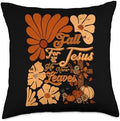 Boho Christian Thanksgiving Fall for Jesus He Never Leaves Throw Pillow by Unknown