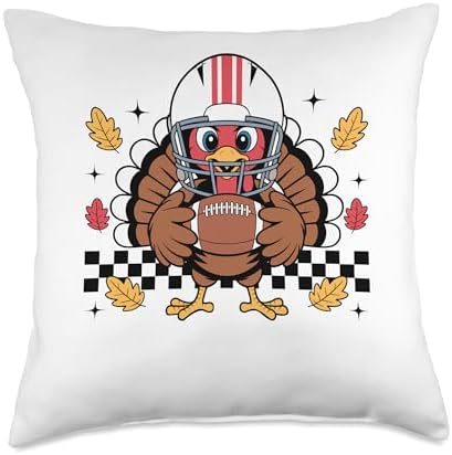 Retro Thanksgiving Turkey Football Toddler Boys Kids Throw Pillow by Unknown