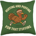 Funny Turkey Run Trot Thanksgiving Saying Stuffing Throw Pillow by Unknown