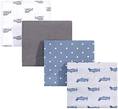 Hudson Baby Unisex Baby Cotton Flannel Receiving Blankets, Airplanes Helicopters, One Size by HudsonBaby