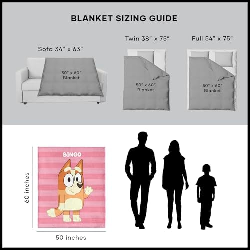 Northwest Bluey Silk Touch Throw Blanket, 50" x 60", Roll Call Bingo