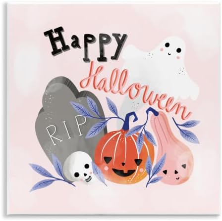 Whimsical Halloween Ghost, 12 x 12 Inch Mounted Print on Wall Plaque