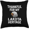 Lakota Roots Gifts And Shirts Thanksgiving Thankful for Lakota Heritage Throw Pillow, 18x18, Multicolor by Unknown