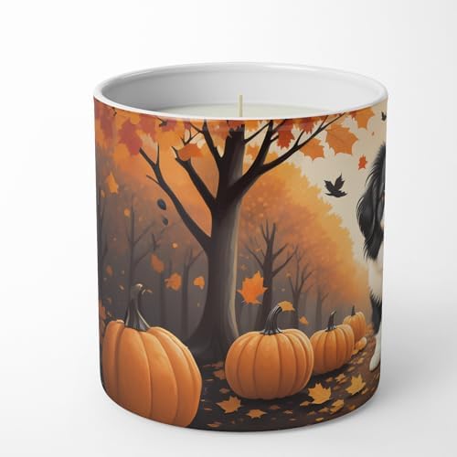 Caroline's Treasures DAC1052CDL Japanese Chin Fall Decorative Soy Candle Nature Soy Wax Essential Oil Home Decor Ideal for Bedroom Kitchen Bath Office Gift, 10 oz - Image 3