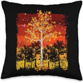 Fall Landscape Thanksgiving Autumn Leaves Forest Fall Throw Pillow by Unknown