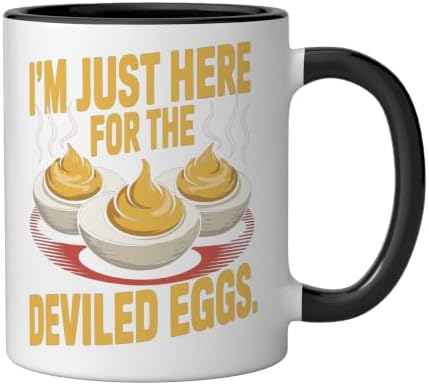 I’m Just Here for the Deviled Eggs Egg Expert Deviled Egg Ceramic Mug, Black/White, 11oz - Image 2