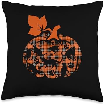 Cats Cute Pumpkin Shape Halloween Thanksgiving Lover Kids Throw Pillow by Unknown