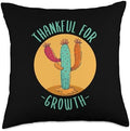 Funny Thanksgiving Cactus Gardening Plant Lover Gardener Throw Pillow by Unknown