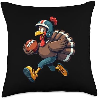 Thanksgiving Football Player Thanksgiving Football Turkey Throw Pillow by Unknown