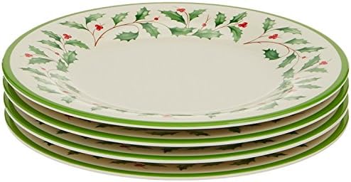 Lenox Holiday Christmas Melamine Accent Plates, Appetizer Set for 4 by Lenox