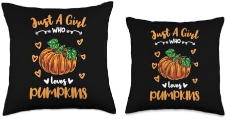Thanksgiving Just A Girl Who Loves Pumpkins Throw Pillow - Image 3