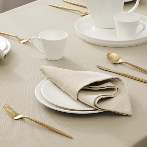 Laura Ashley Esme Decorative Tablecloth, 60" x 102", Taupe - Image 3