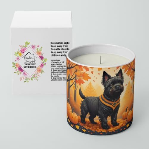 Caroline's Treasures DAC1032CDL Black Cairn Terrier Fall Decorative Soy Candle Nature Soy Wax Essential Oil Home Decor Ideal for Bedroom Kitchen Bath Office Gift, 10 oz - Image 2