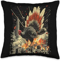 Gobblezilla Turkey Day Thanksgiving Throw Pillow by Unknown