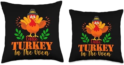 Thanksgiving Gender Reveals Cute Little Turkey In The Oven Throw Pillow - Image 3