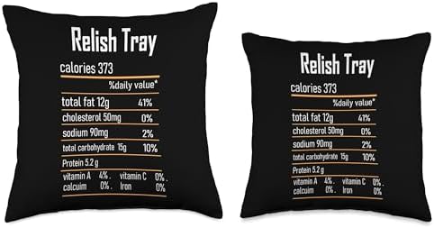 nutrition facts for thanksgiving lovers Relish Tray Nutrition Facts for Thanksgiving Christmas Food Throw Pillow, 18x18, Multicolor - Image 3