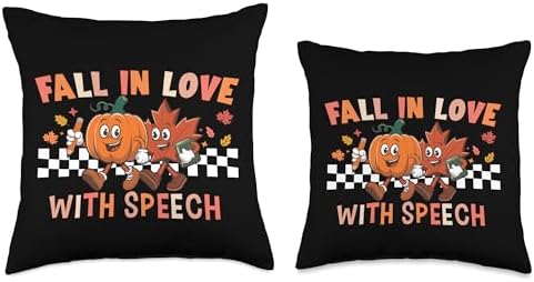 Fall In Love With Speech Teacher Thanksgiving Throw Pillow - Image 3