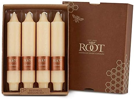 Root Candles 4-Count Unscented Timberline Collenettes, 7-Inch, Buttercream by RootCandles