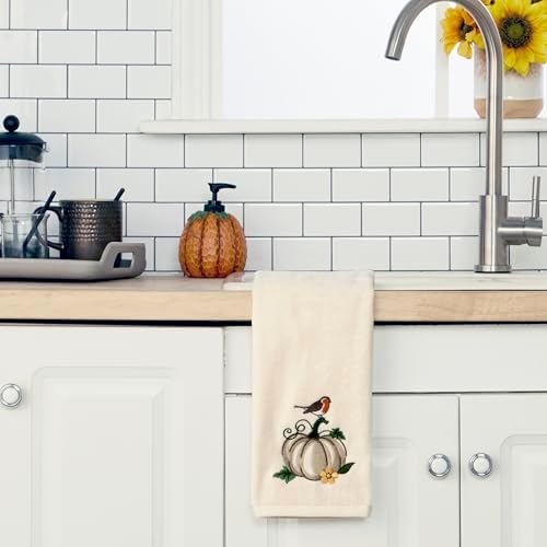 SKL Home Fall/Thanksgiving Robin On Pumpkin Hand Towel Set-2pc, Natural - Image 4
