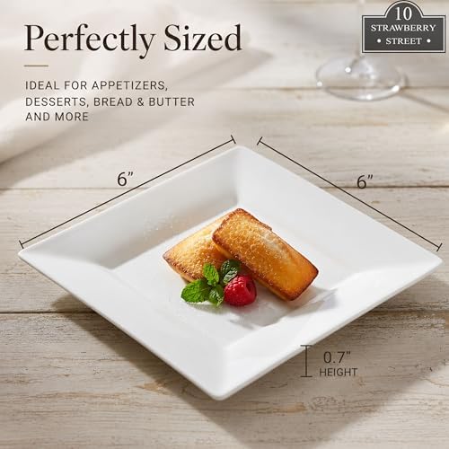10 Strawberry Street 6" Catering Square Appetizer Plate, Set of 12 - Image 5