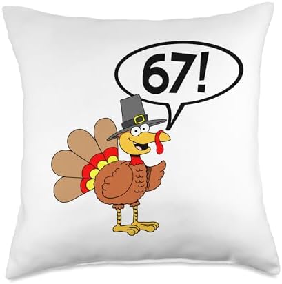 Thanksgiving Turkey Pilgrim 6 and 7 Holiday Throw Pillow by Unknown
